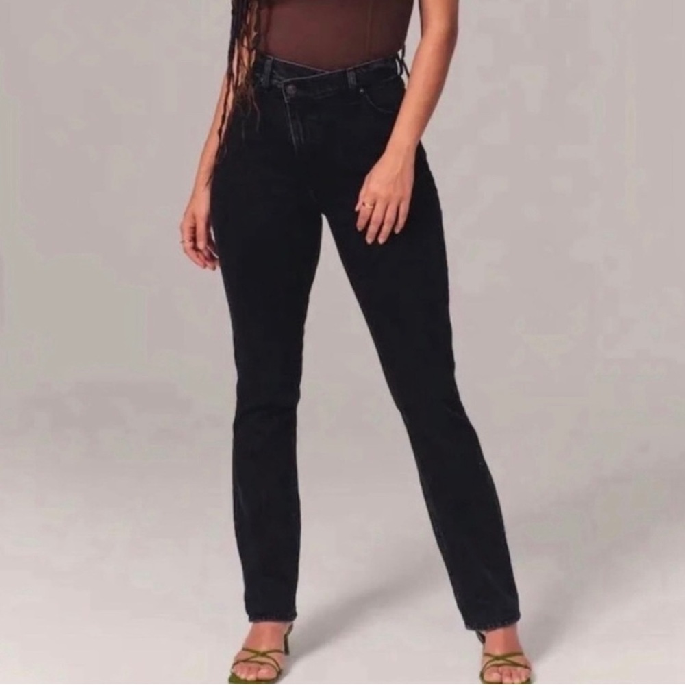 Abercrombie & Fitch Black Straight Leg Jeans